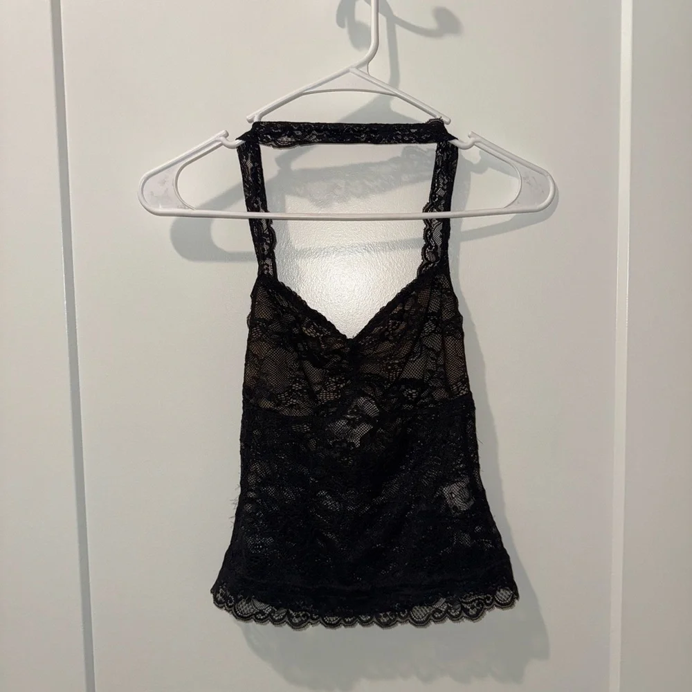 NWOT Princess Polly Fantasize Lace Halter Top Black - Picture 5 of 7